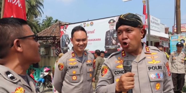Kapolres Serang AKBP Condro Sasongko.mendapat julukan Kapolres Lucu (Instagram  @polres.serang)